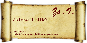 Zsinka Ildikó névjegykártya